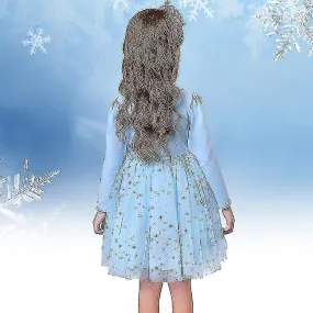 Girls Princess Elsa Fall Dresses Long Sleeve Anna Dresses Kids Birthday Party Prom Dress Whbyv